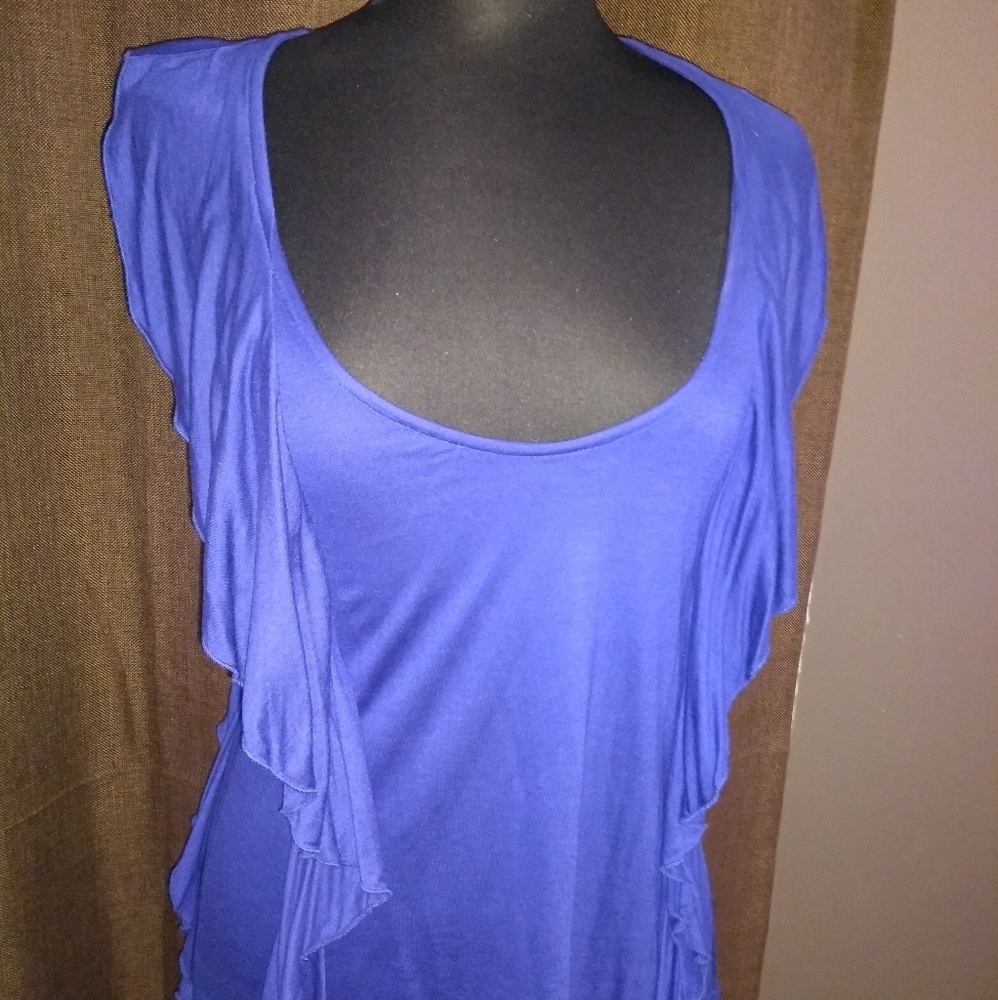 Zara Collection bold blue scoop necked,  top